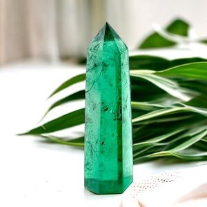 RARE Elestial Monatomic Green Andara Crystal Tower Heart Healing